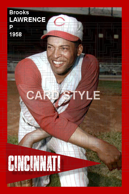 Brooks Lawrence - 1958 Cincinnati Reds - choose a size & style