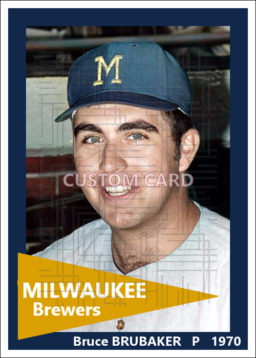 Bruce Brubaker - 1970 Milwaukee Brewers - choose a size & style