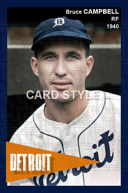 Bruce Campbell - 1940 Detroit Tigers - choose a size & style