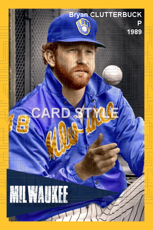 Bryan Clutterbuck - 1989 Milwaukee Brewers - choose a size & style