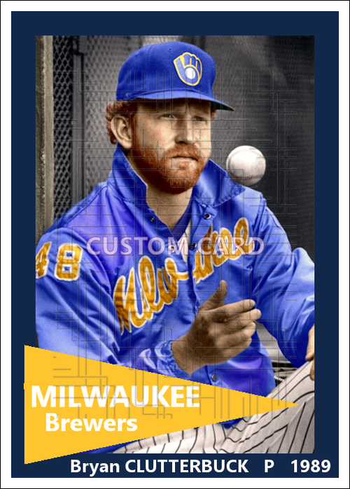 Bryan Clutterbuck - 1989 Milwaukee Brewers - choose a size & style