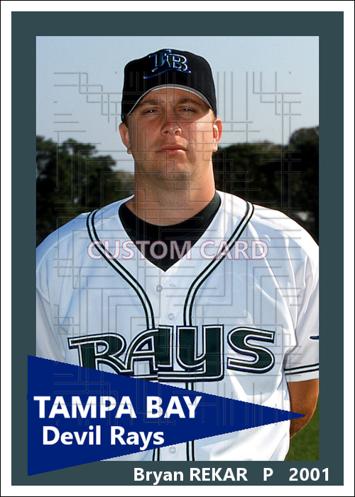 Bryan Rekar - 2001 Tampa Bay Devil Rays - choose a size & style