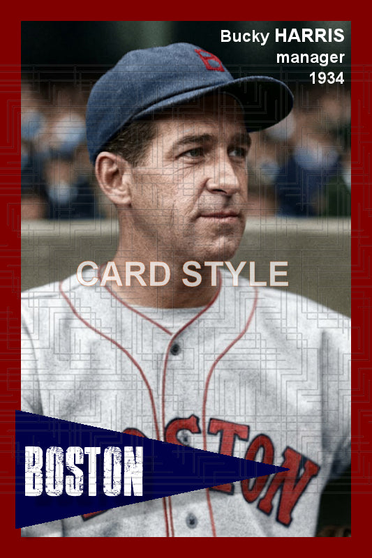 Bucky Harris - 1934 Boston Red Sox - choose a size & style