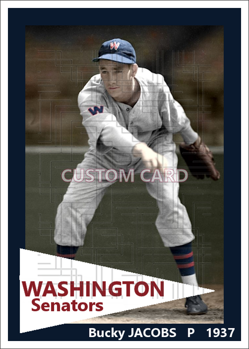 Bucky Jacobs - 1937 Washington Senators - choose a size & style
