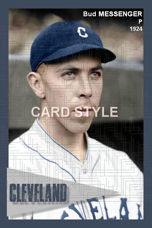 Bud Messenger - 1924 Cleveland Indians - choose a size & style
