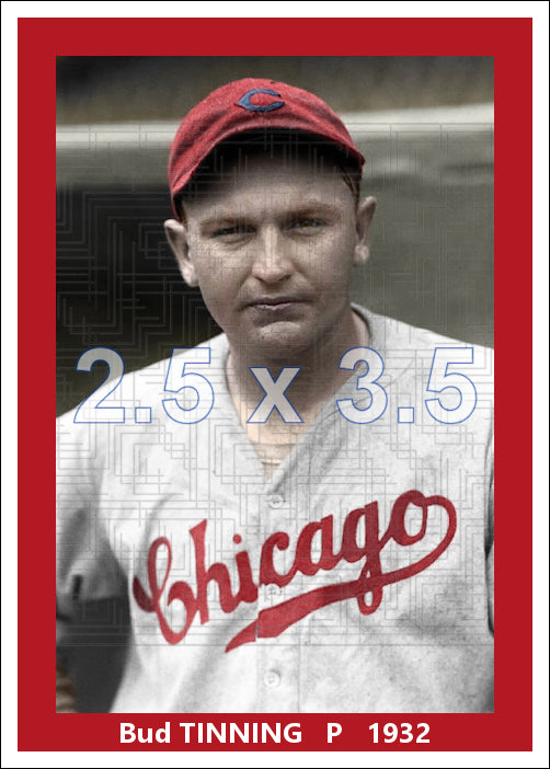Bud Tinning - 1932 Chicago Cubs - choose a size & style