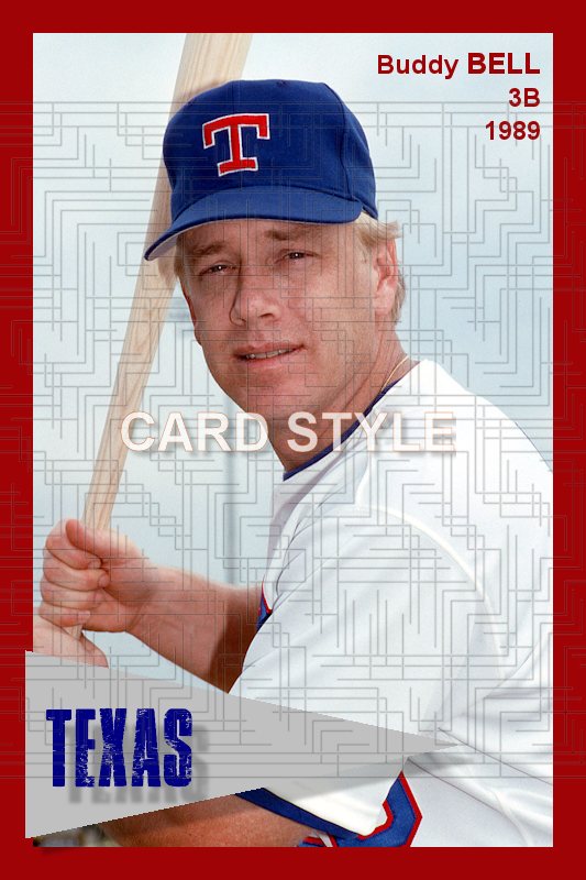 Buddy Bell - 1989 Texas Rangers - choose a size & style