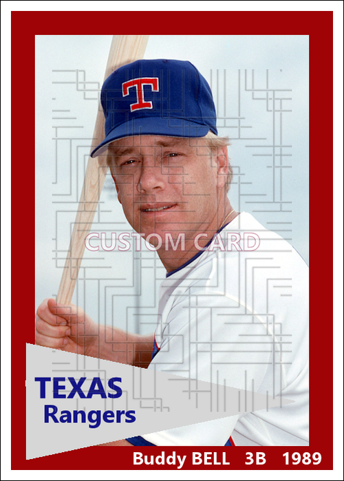 Buddy Bell - 1989 Texas Rangers - choose a size & style