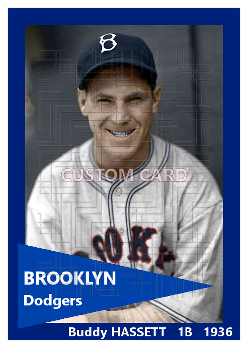 Buddy Hassett - 1936 Brooklyn Dodgers - choose a size & style