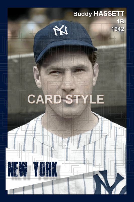 Buddy Hassett - 1942 New York Yankees - choose a size & style