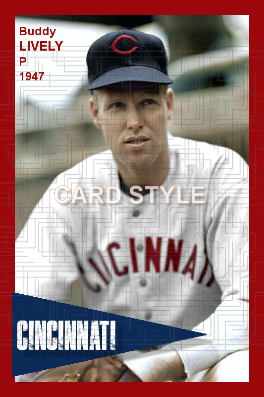 Buddy Lively - 1947 Cincinnati Reds - choose a size & style