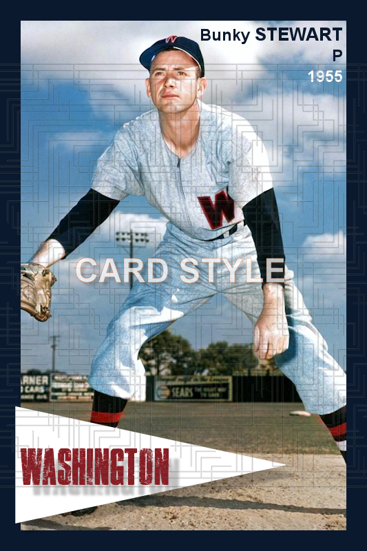 Bunky Stewart - 1955 Washington Senators - choose a size & style