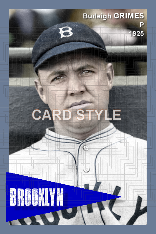 Burleigh Grimes - 1925 Brooklyn Robins - choose a size & style