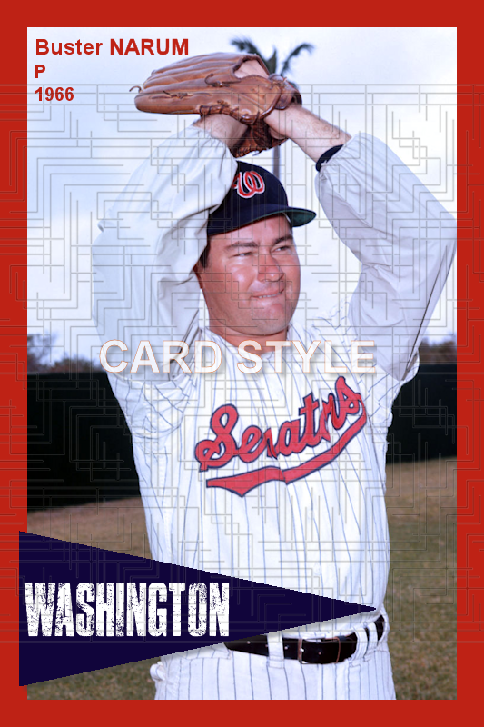 Buster Narum - 1966 Washington Senators - choose a size & style