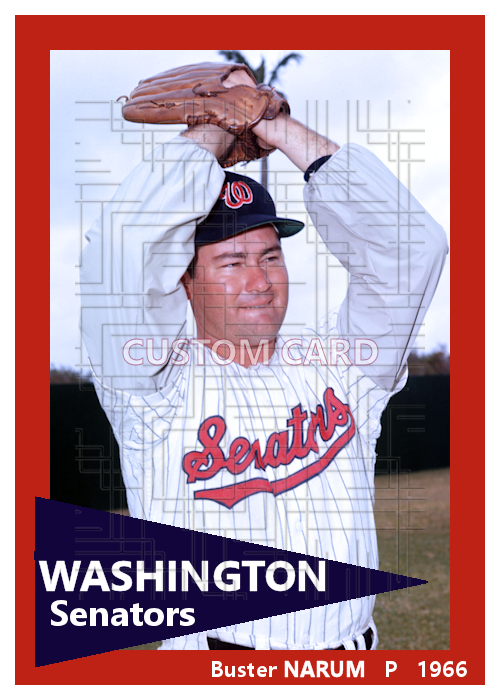 Buster Narum - 1966 Washington Senators - choose a size & style