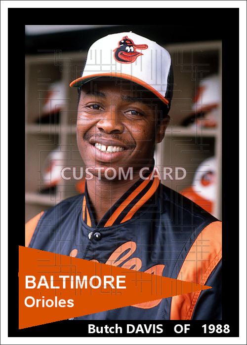 Butch Davis - 1988 Baltimore Orioles - choose a size & style