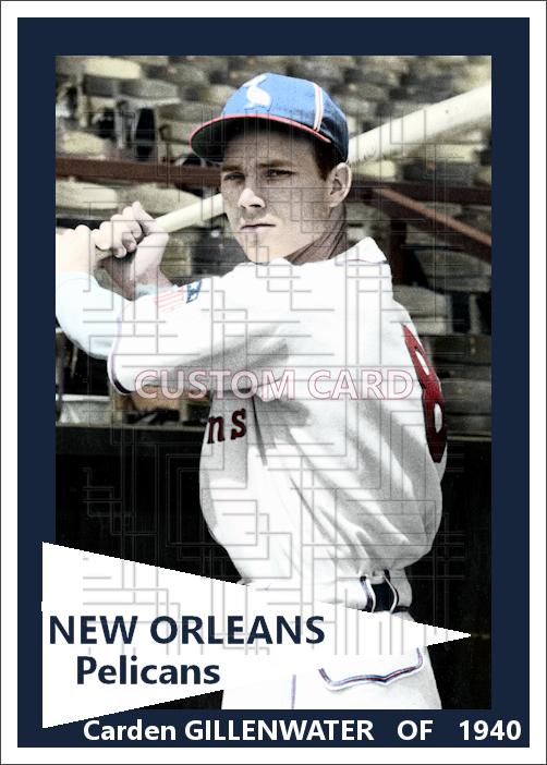 Carden Gillenwater - 1940 New Orleans Pelicans - choose a size & style