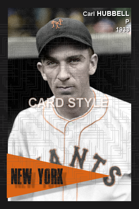 Carl Hubbell - 1933 New York Giants - choose a size & style