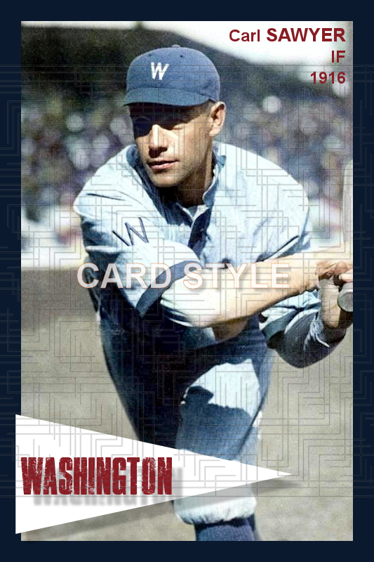 Carl Sawyer - 1916 Washington Senators - choose a size & style
