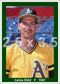 Carlos Diaz - 1987 Oakland Athletics - choose a size & style