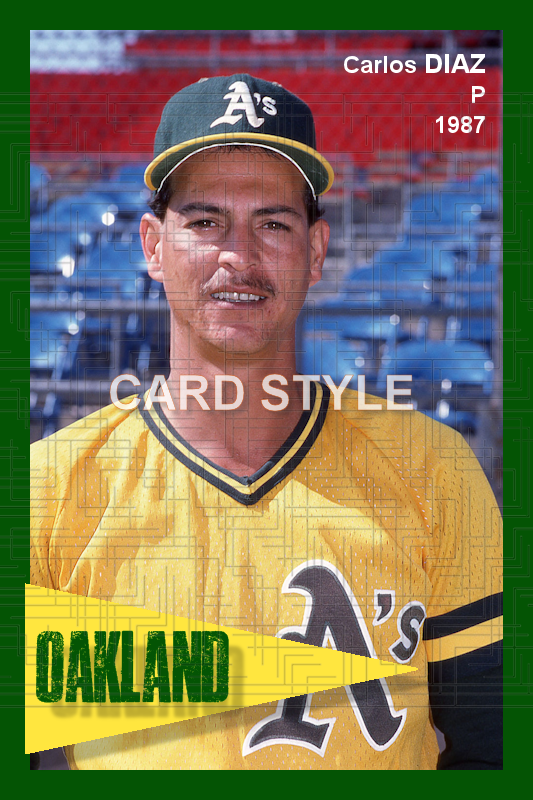 Carlos Diaz - 1987 Oakland Athletics - choose a size & style