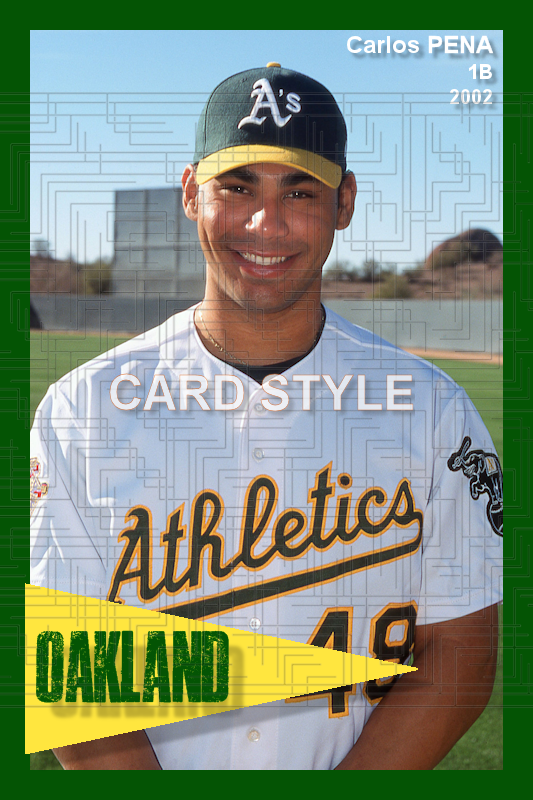 Carlos Pena - 2002 Oakland Athletics - choose a size & style