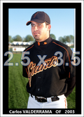 Carlos Valderrama - 2003 San Francisco Giants - choose a size & style