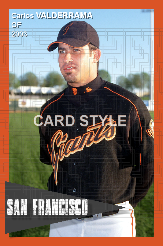 Carlos Valderrama - 2003 San Francisco Giants - choose a size & style