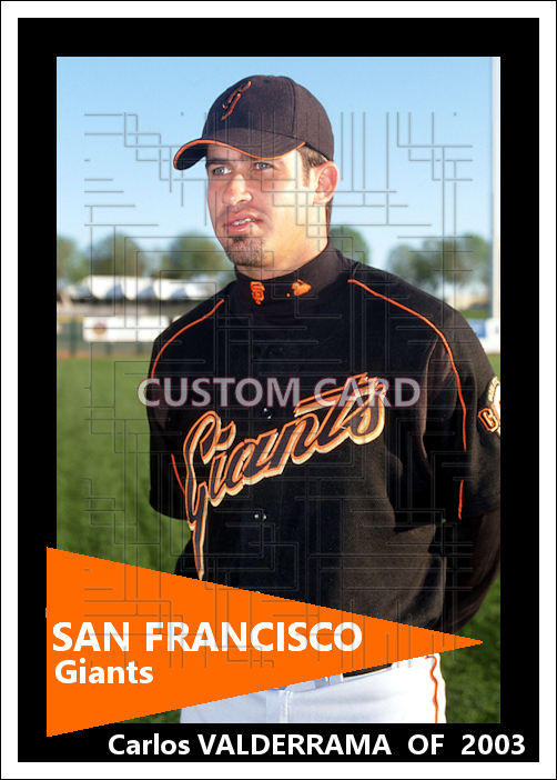 Carlos Valderrama - 2003 San Francisco Giants - choose a size & style