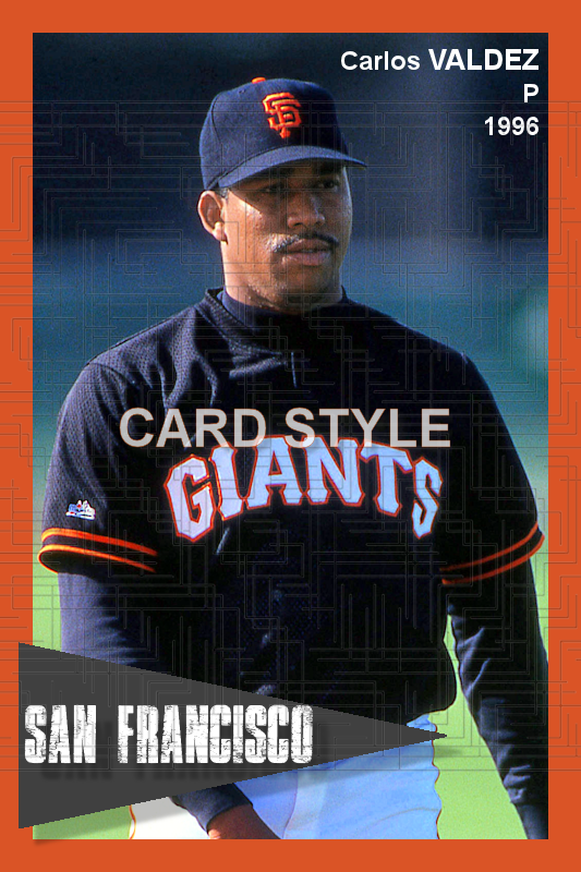 Carlos Valdez - 1996 San Francisco Giants - choose a size & style