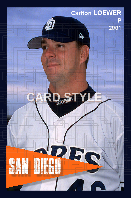 Carlton Loewer - 2001 San Diego Padres - choose a size & style