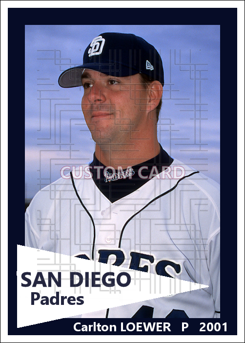 Carlton Loewer - 2001 San Diego Padres - choose a size & style
