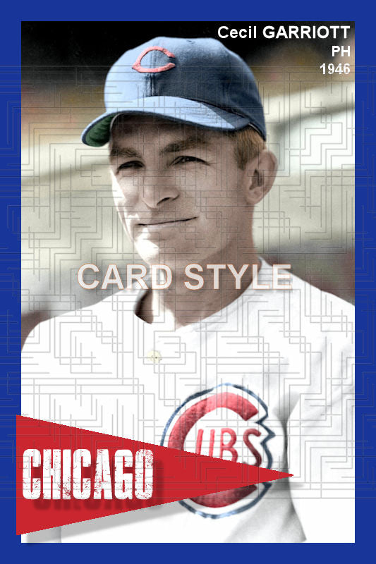 Cecil Garriott - 1946 Chicago Cubs - choose a size & style