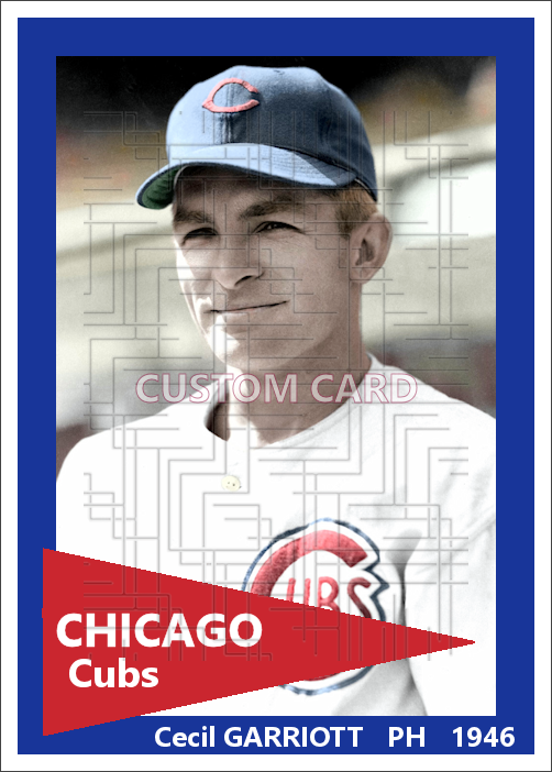 Cecil Garriott - 1946 Chicago Cubs - choose a size & style