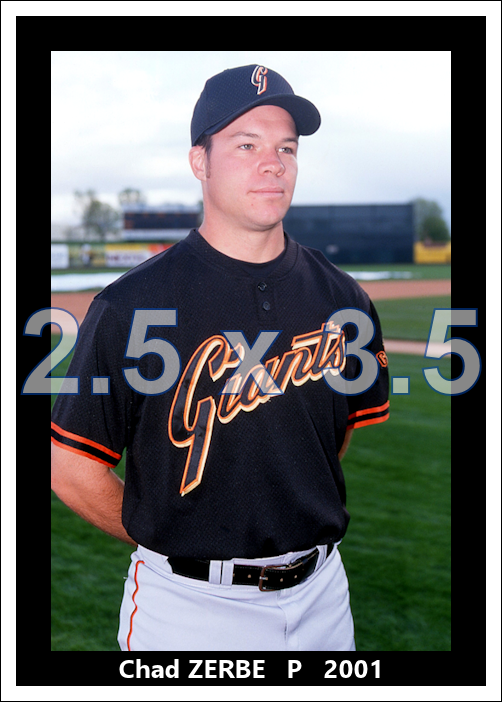 Chad Zerbe - 2001 San Francisco Giants - choose a size & style
