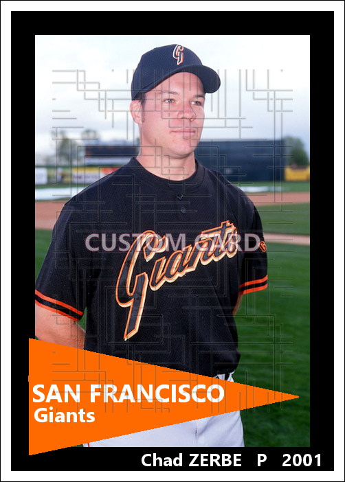 Chad Zerbe - 2001 San Francisco Giants - choose a size & style