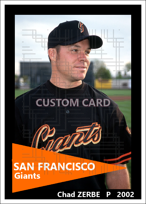 Chad Zerbe - 2002 San Francisco Giants - choose a size & style