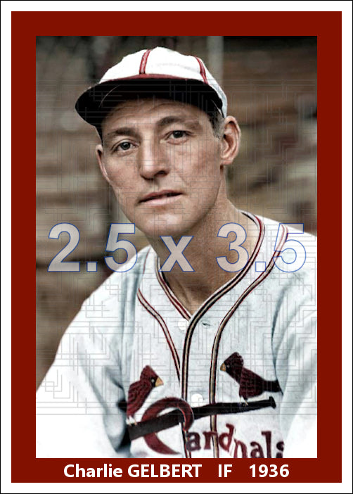 Charlie Gelbert - 1936 St. Louis Cardinals - choose a size & style