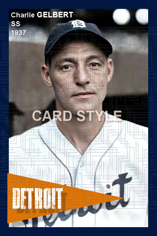 Charlie Gelbert - 1937 Detroit Tigers - choose a size & style