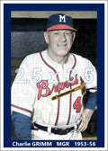 Charlie Grimm - 1953-56 Milwaukee Braves - choose a size & style