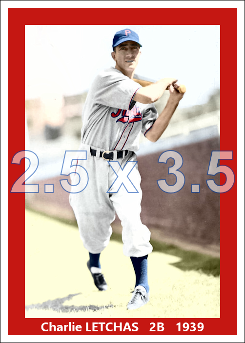Charlie Letchas - 1939 Philadelphia Phillies - choose a size & style