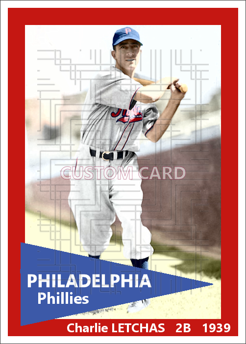 Charlie Letchas - 1939 Philadelphia Phillies - choose a size & style