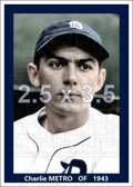 Charlie Metro - 1943 Detroit Tigers - choose a size & style