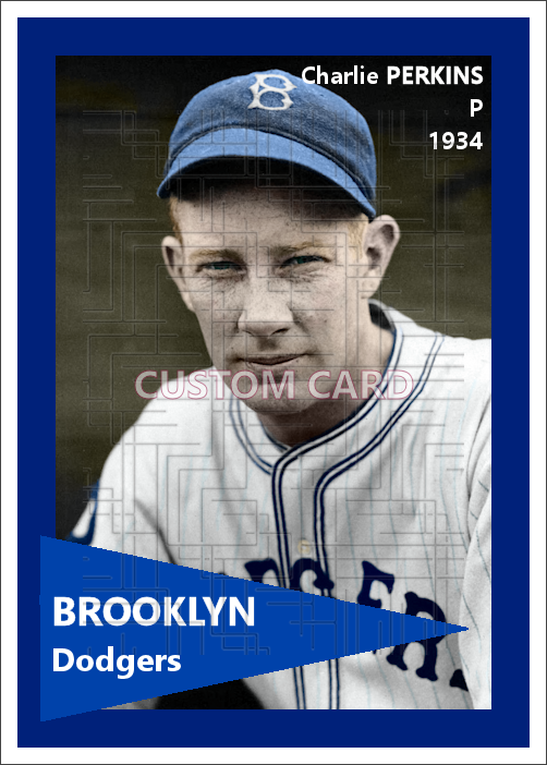 Charlie Perkins - 1934 Brooklyn Dodgers - choose a size & style