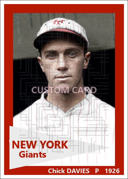 Chick Davies - 1926 New York Giants - choose a size & style