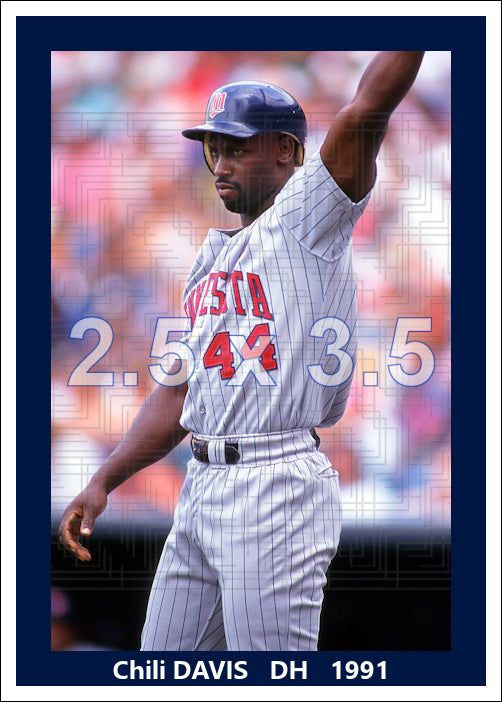 Chili Davis - 1991 Minnesota Twins - choose a size & style