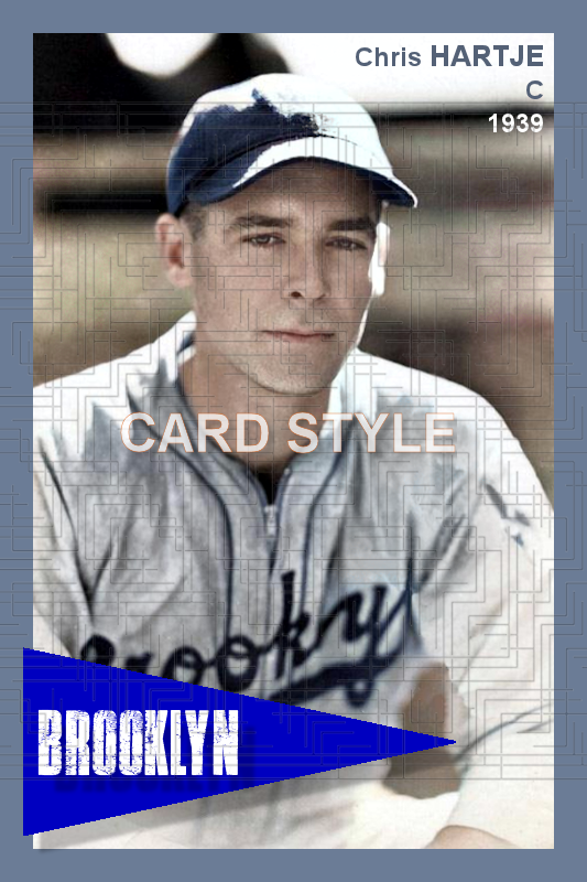 Chris Hartje - 1939 Brooklyn Dodgers - choose a size & style