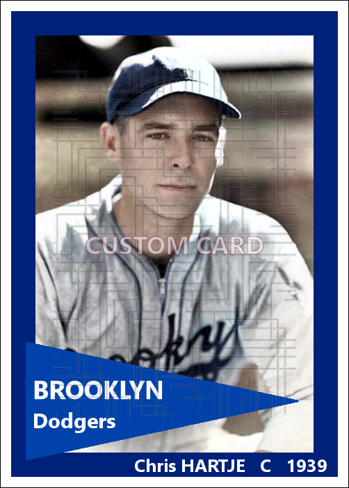 Chris Hartje - 1939 Brooklyn Dodgers - choose a size & style