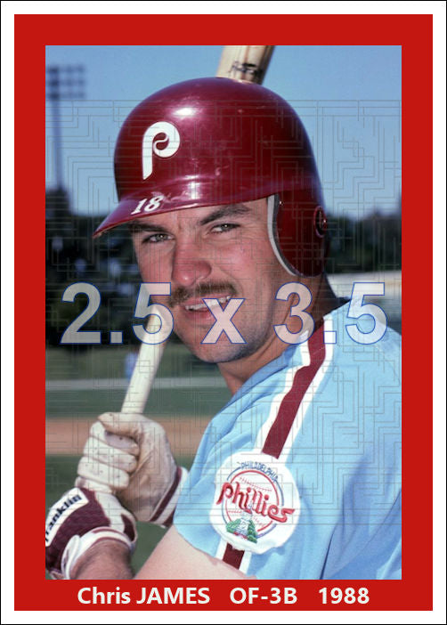 Chris James - 1988 Philadelphia Phillies - choose a size & style