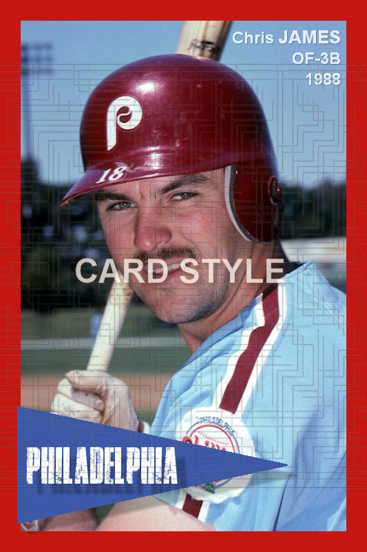 Chris James - 1988 Philadelphia Phillies - choose a size & style